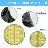 Fiji Masi All Yellow Spare Tire Cover Tapa Pattern - Polynesian Pride