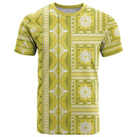 Fiji Masi All Yellow T Shirt Tapa Pattern - Polynesian Pride