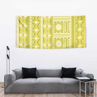 Fiji Masi All Yellow Tapestry Tapa Pattern - Polynesian Pride
