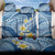 Plumeria Polynesian Blue Glitter Pattern Back Car Seat Cover