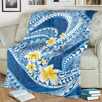 Plumeria Polynesian Blue Glitter Pattern Blanket LT01 - Polynesian Pride
