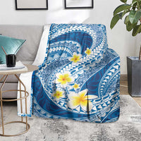 Plumeria Polynesian Blue Glitter Pattern Blanket LT01 - Polynesian Pride