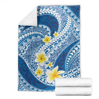 Plumeria Polynesian Blue Glitter Pattern Blanket LT01 - Polynesian Pride