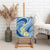 Plumeria Polynesian Blue Glitter Pattern Canvas Wall Art