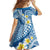 Plumeria Polynesian Blue Glitter Pattern Family Matching Long Sleeve Bodycon Dress and Hawaiian Shirt