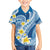 Plumeria Polynesian Blue Glitter Pattern Family Matching Off Shoulder Maxi Dress and Hawaiian Shirt