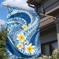 Plumeria Polynesian Blue Glitter Pattern Garden Flag LT01 - Polynesian Pride