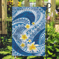 Plumeria Polynesian Blue Glitter Pattern Garden Flag LT01 Garden Flag Blue - Polynesian Pride
