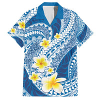 Plumeria Polynesian Blue Glitter Pattern Hawaiian Shirt LT01 Blue - Polynesian Pride