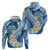 Plumeria Polynesian Blue Glitter Pattern Hoodie