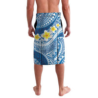 Plumeria Polynesian Blue Glitter Pattern Lavalava