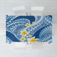 Plumeria Polynesian Blue Glitter Pattern Tablecloth LT01 Blue - Polynesian Pride