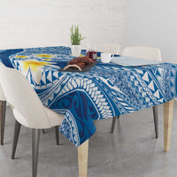 Plumeria Polynesian Blue Glitter Pattern Tablecloth LT01 - Polynesian Pride