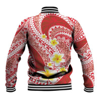 Plumeria Polynesian Coral Glitter Pattern Baseball Jacket LT01 - Polynesian Pride