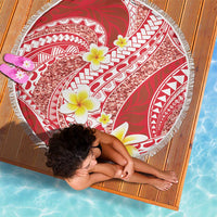 Plumeria Polynesian Coral Glitter Pattern Beach Blanket LT01 - Polynesian Pride