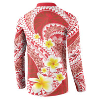 Plumeria Polynesian Coral Glitter Pattern Button Sweatshirt LT01 - Polynesian Pride