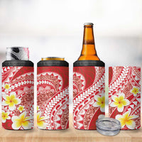 Plumeria Polynesian Coral Glitter Pattern 4 in 1 Can Cooler Tumbler LT01 - Polynesian Pride