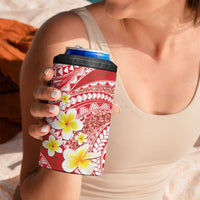 Plumeria Polynesian Coral Glitter Pattern 4 in 1 Can Cooler Tumbler LT01 - Polynesian Pride