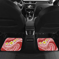 Plumeria Polynesian Coral Glitter Pattern Car Mats LT01 Set 2pcs - Back Coral - Polynesian Pride