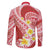 Plumeria Polynesian Coral Glitter Pattern Family Matching Off Shoulder Maxi Dress and Hawaiian Shirt