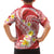 Plumeria Polynesian Coral Glitter Pattern Family Matching Off Shoulder Short Dress and Hawaiian Shirt