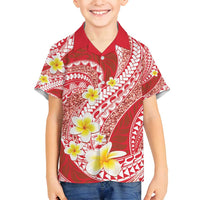 Plumeria Polynesian Coral Glitter Pattern Family Matching Puletasi and Hawaiian Shirt