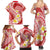 Plumeria Polynesian Coral Glitter Pattern Family Matching Summer Maxi Dress and Hawaiian Shirt