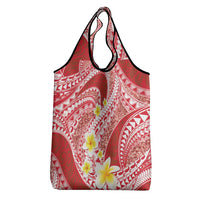Plumeria Polynesian Coral Glitter Pattern Grocery Bag LT01 - Polynesian Pride