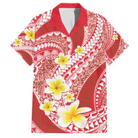 Plumeria Polynesian Coral Glitter Pattern Hawaiian Shirt LT01 Coral - Polynesian Pride