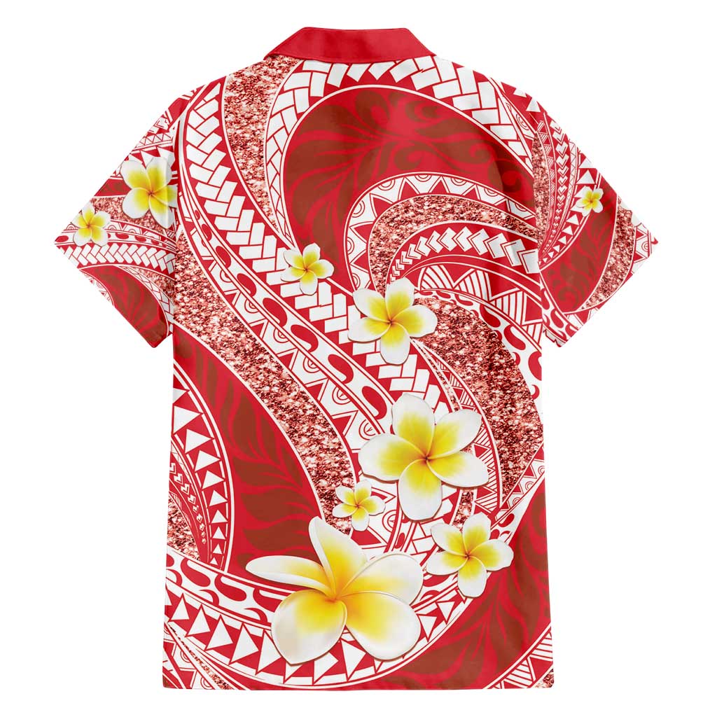 Plumeria Polynesian Coral Glitter Pattern Hawaiian Shirt LT01 - Polynesian Pride