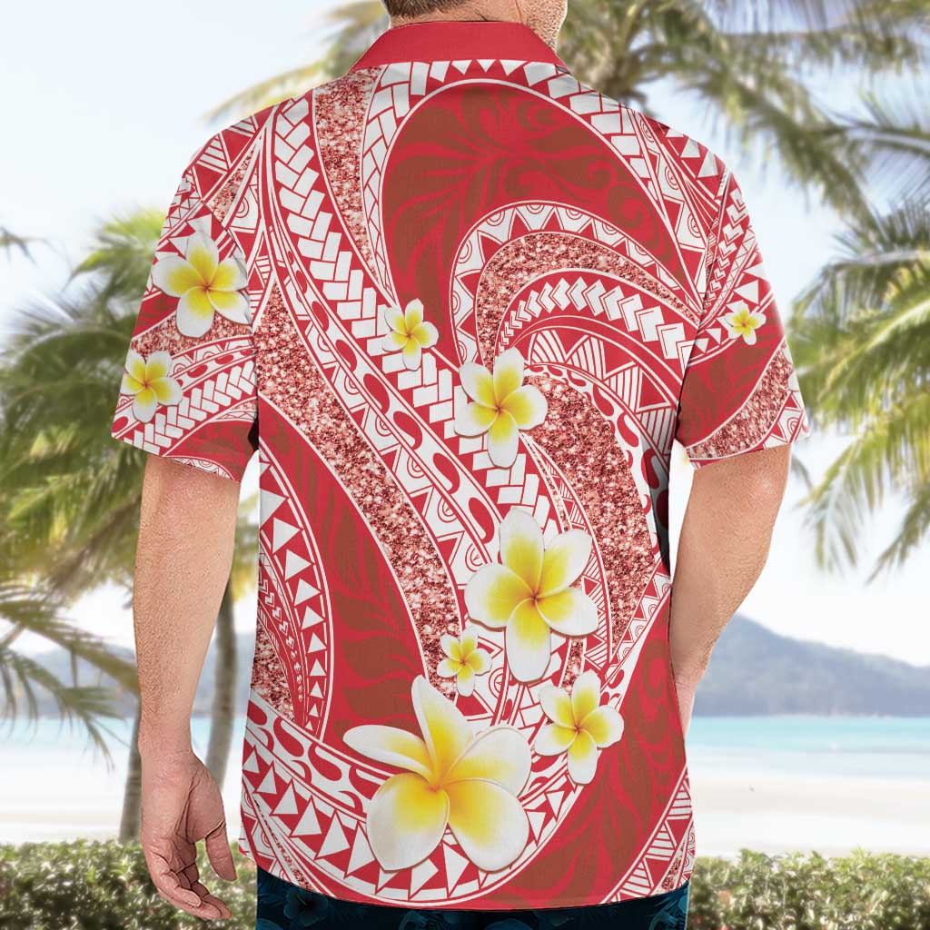 Plumeria Polynesian Coral Glitter Pattern Hawaiian Shirt LT01 - Polynesian Pride
