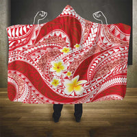 Plumeria Polynesian Coral Glitter Pattern Hooded Blanket LT01 - Polynesian Pride