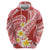 Plumeria Polynesian Coral Glitter Pattern Hoodie