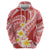 Plumeria Polynesian Coral Glitter Pattern Hoodie