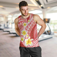 Plumeria Polynesian Coral Glitter Pattern Men Tank Top LT01 Coral - Polynesian Pride