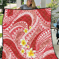 Plumeria Polynesian Coral Glitter Pattern Quilt