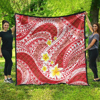 Plumeria Polynesian Coral Glitter Pattern Quilt
