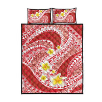Plumeria Polynesian Coral Glitter Pattern Quilt Bed Set LT01 - Polynesian Pride