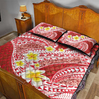 Plumeria Polynesian Coral Glitter Pattern Quilt Bed Set LT01 - Polynesian Pride