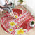 Plumeria Polynesian Coral Glitter Pattern Round Carpet