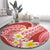 Plumeria Polynesian Coral Glitter Pattern Round Carpet