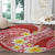 Plumeria Polynesian Coral Glitter Pattern Round Carpet