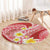 Plumeria Polynesian Coral Glitter Pattern Round Carpet