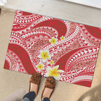 Plumeria Polynesian Coral Glitter Pattern Rubber Doormat LT01 - Polynesian Pride