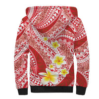 Plumeria Polynesian Coral Glitter Pattern Sherpa Hoodie LT01 - Polynesian Pride