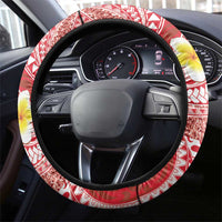 Plumeria Polynesian Coral Glitter Pattern Steering Wheel Cover LT01 - Polynesian Pride