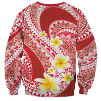 Plumeria Polynesian Coral Glitter Pattern Sweatshirt LT01 - Polynesian Pride