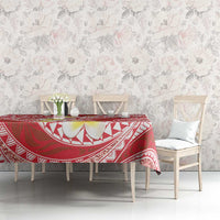 Plumeria Polynesian Coral Glitter Pattern Tablecloth LT01 - Polynesian Pride