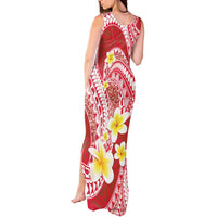 Plumeria Polynesian Coral Glitter Pattern Tank Maxi Dress LT01 - Polynesian Pride