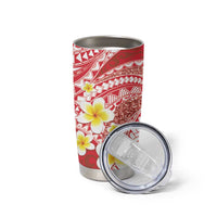 Plumeria Polynesian Coral Glitter Pattern Tumbler Cup LT01 - Polynesian Pride